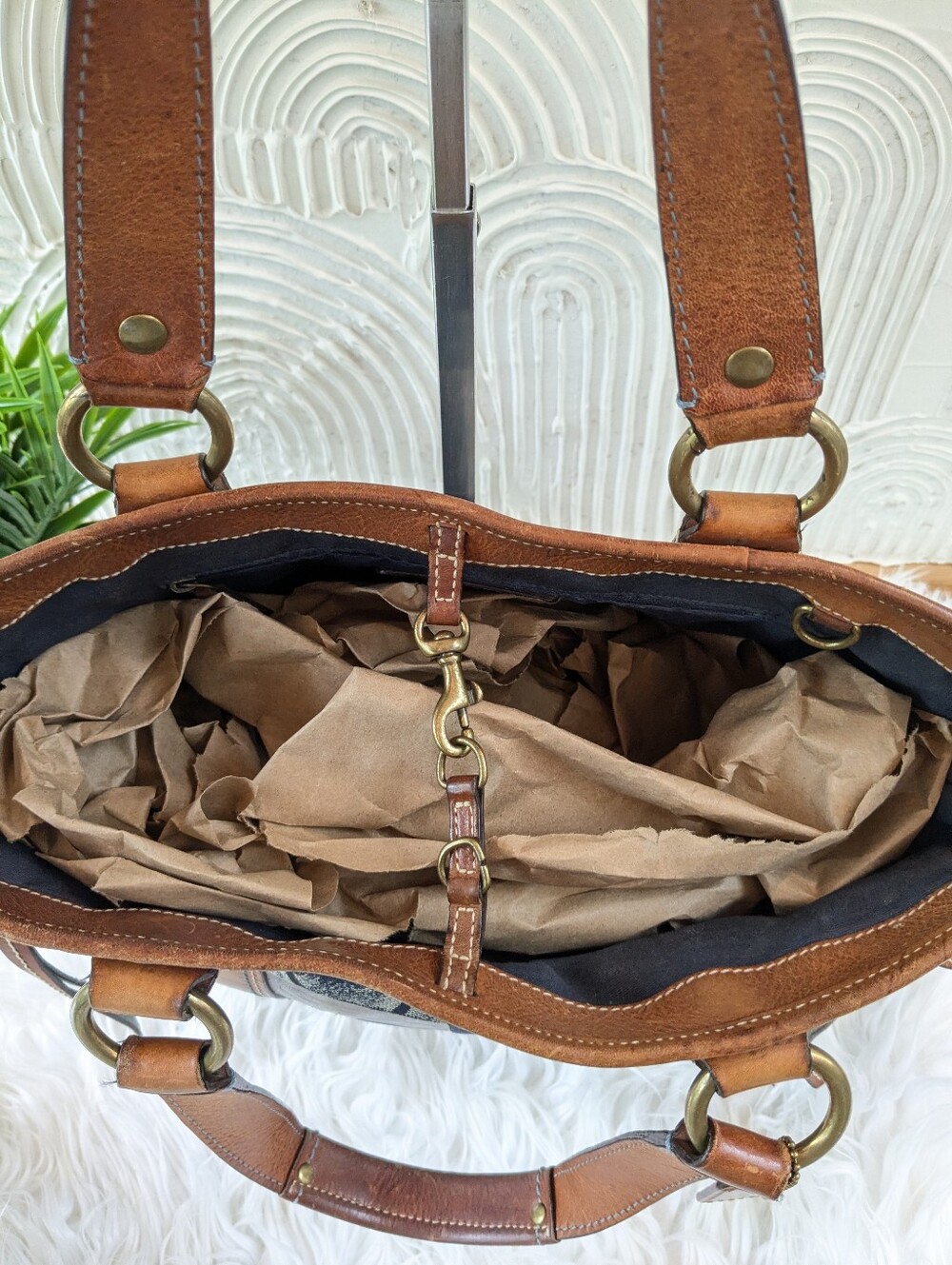 Coach RARE! Vintage Y2k Denim Patchwork Tote - Picture 5 of 12